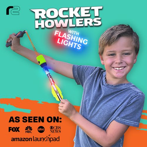 Light Up Foam Rocket Toys for Kids: Best LED Rocket Launcher Slingshot Lights Up & Makes Noise! for Boys & Girls. Outdoor Toy Party Favors Easter Stuffers & Great Gifts for Ages 8 9 10 11 12 13 & Up