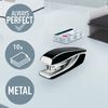 Leitz Mini Stapler, 10 Sheet Capacity, Ergonomic Metal Body, Includes Staples, WOW Range, 55281095 - Black