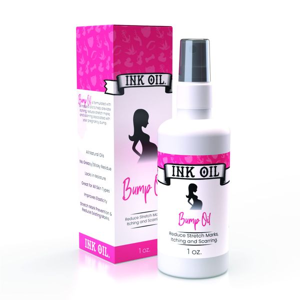 Bump Oil - Ink Oil | Stretch Mark Treatment | Baby Bump Essentials | Scar Removal | Pregnancy Must Haves First Trimester | Maternity Care | Ink - Bio Oil Stretch Marks Pregnancy | Advanced Skincare