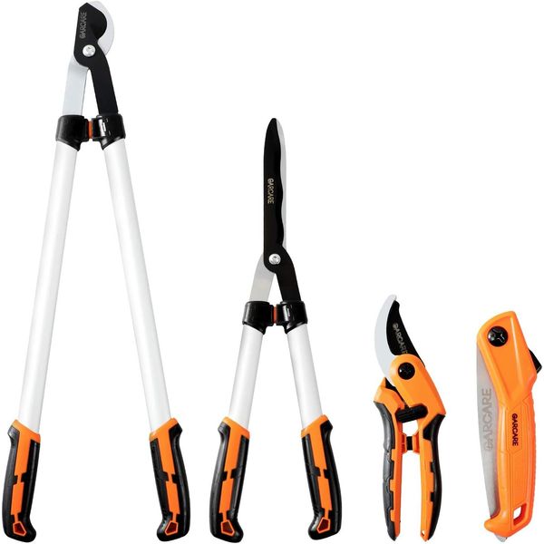 GARCARE Lopper Garden Shears Set, Pruning Scissors Tree & Shrub Care Kit 4 in 1