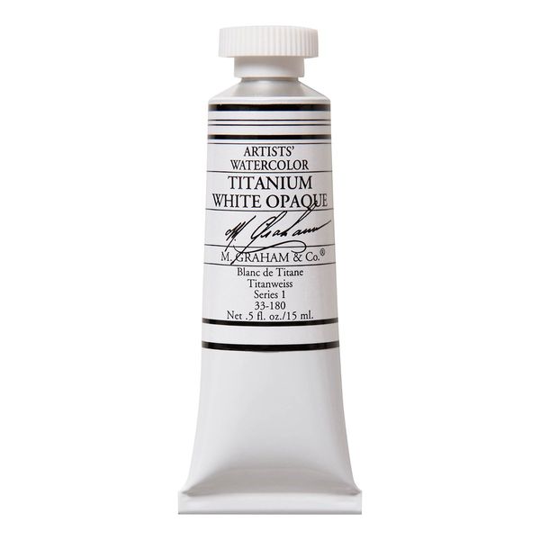 M. Graham & Co. 1/2-Ounce Tube Watercolor Paint, Titanium White Opaque (33-180)