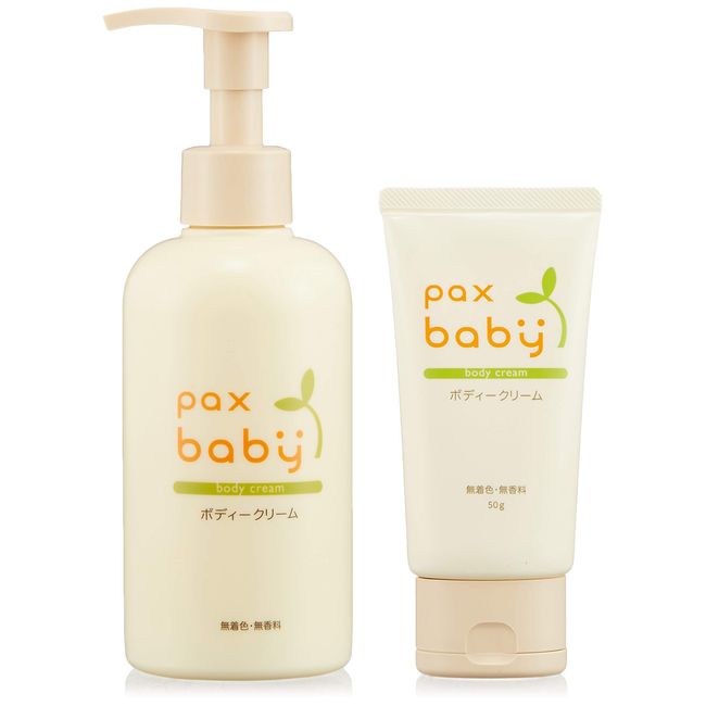 Pax Baby Body Cream, Tube Type, 1.8 oz (50 g) + Pump Type, 6.3 oz (180 g) (Unscented, Colored)