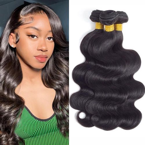 8A Grade Brazilian Body Wave Bundles Virgin Hair 3 Bundles 100% Unprocessed Virgin Brazilian Human Hair Weave Hair Extensions Natural Black Colour (8 10 12 inches)