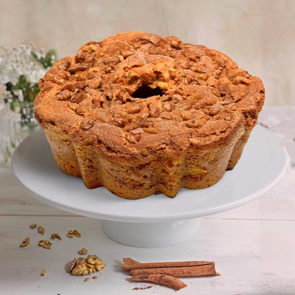 Traditional Cinnamon Walnut Coffee Cake - Cinnamon Streusel and Chopped Walnuts Toppings - Delicious Recipe of Coffee Cakes for Special Occasions - 1.75 Pounds