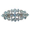 Faship Gorgeous Aqua Blue Rhinestone Crystal Floral Hair Barrette Clip