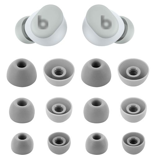 ALXCD Eartips Compatible with Beats Solo Buds, S/M/L 3 Sizes 6 Pairs Soft Silicon Earbuds Tips Replacement Ear Tips, Compatible with Beats Solo Buds 6 Pairs Storm Gray