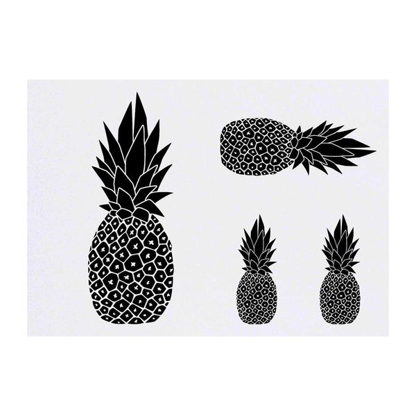 4 x 'Silhouetted Pineapple' Temporary Tattoos (TO00013233)