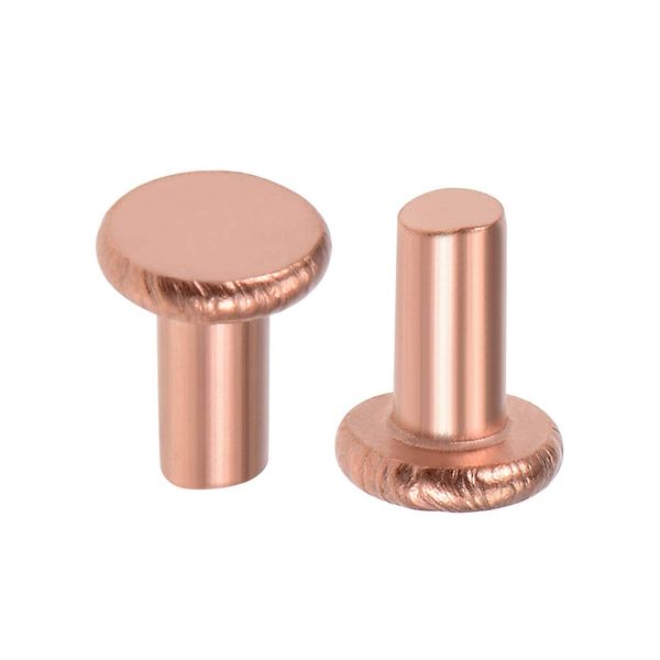 sourcing map 25 Pcs 5/32" x 5/16" Flat Head Copper Solid Rivets Fasteners