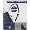 BIG TEETH Golf Bag Strap Single Padded Shoulder Strap Adjustable Thick Pad Straps Universal Replacement Quick Release (Blue with 2 clips)