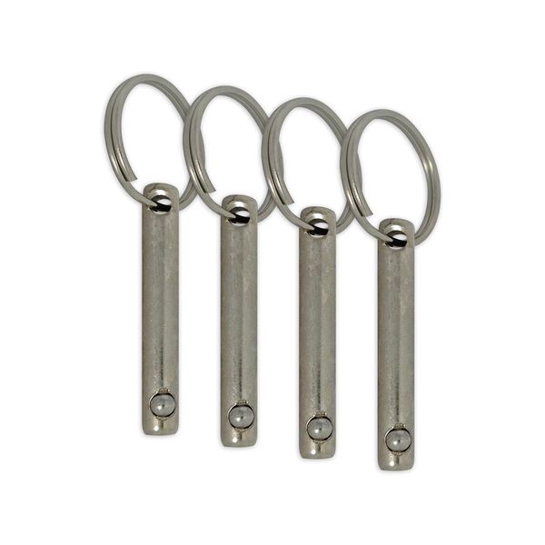 1/4" Diameter Quick Release Pin, Total Length 2.56", Effective Length 2.16", Stronger with Reinforced Pull Tab (4 Pack)