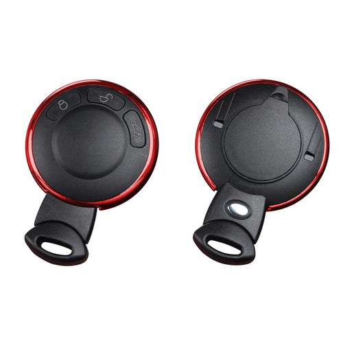 2 Pcs Remote Control Key Ring, Key Fob Ring Trim Cover Remote Case Replacement for Mini Cooper R55 R56 R57 R58 R59 R60 R61 (Red)