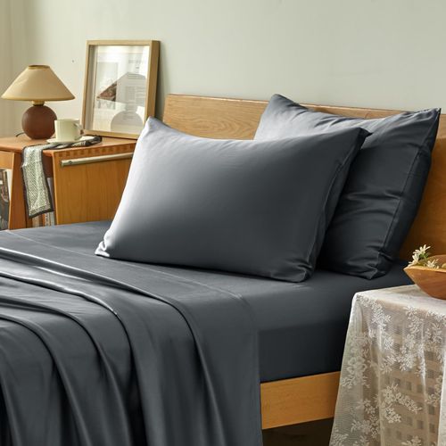 Homiest Cooling Body Pillow Case, 100% Rayon Derived from Bamboo Body Pillow Cover for Hot Sleepers, Breathable & Silky Soft Pillowcase with Envelope Closure (Dark Grey, 20x54 Inch)