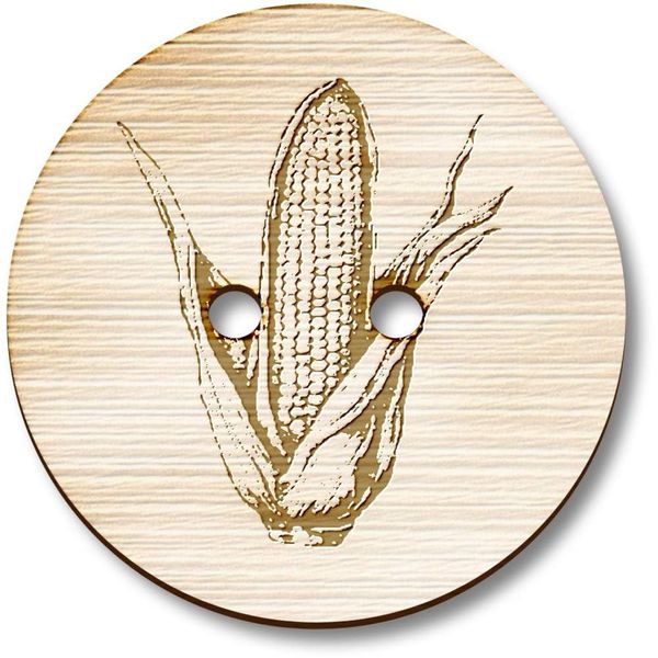 8 x 23mm 'Corn' Round Wooden Buttons (BT00119072)