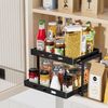 Pull Out Spice Rack Organizer, 2-Tier Vertical Spice Rack, Height Adjustable for
