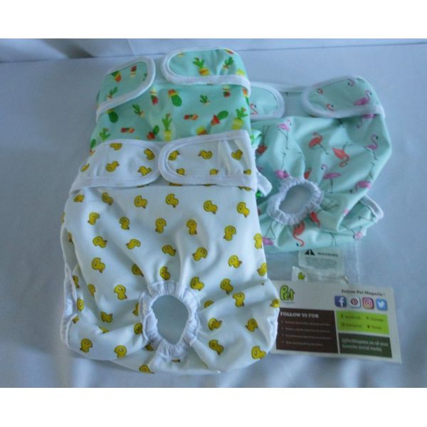 Pet Magasin Dog Diapers Size M Female Male Lot of 3 Washable Adjustable Closure