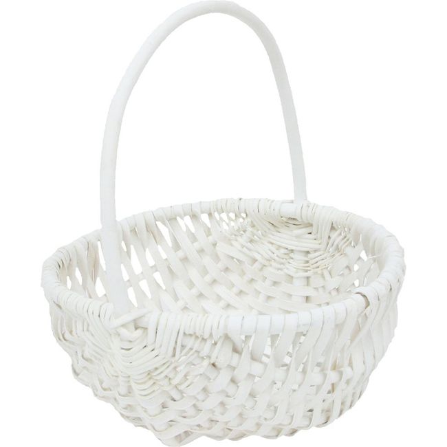 Ohashi Shinji Shoten Basket, White, Approx. 10.2 x 9.8 x 11.4 inches (26 x 25