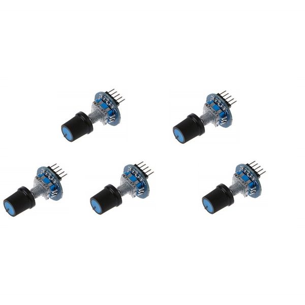 DollaTek 5Pcs Rotary Encoder Module Rotating Potentiometer Knob Cap Digital Control Module