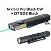 Olight Arkfeld Pro Black CW Flashlight (LED Light/UV/Green Beam) & I3T Black