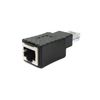 System-S LAN Adapter RJ45 Buchse zu Stecker Ethernetadapter Kabel in Schwarz