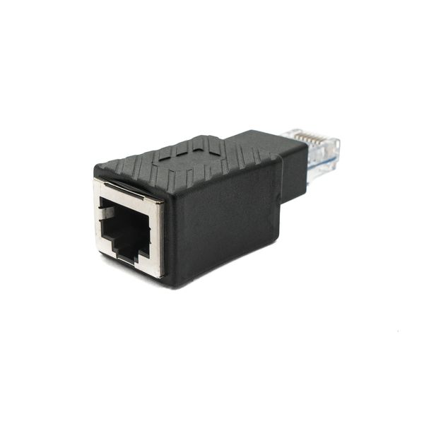 System-S LAN Adapter RJ45 Buchse zu Stecker Ethernetadapter Kabel in Schwarz