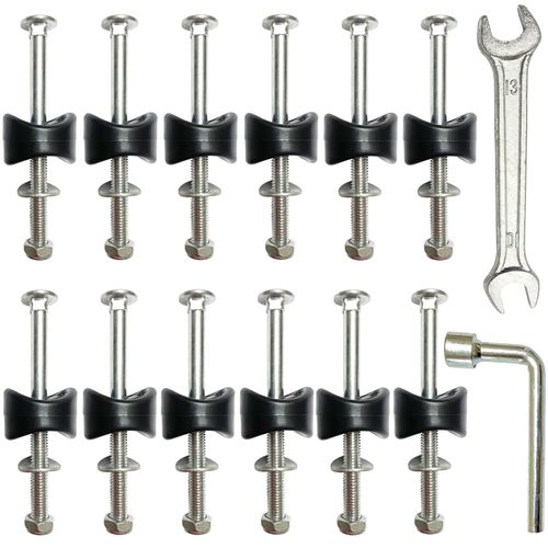 12 PCS Long Trampoline Screws 3.7 Inch/94mm,Anti-Loose Trampoline Bolts and Nuts,Trampoline Replacement Parts,with Screw Installation Tools (Screw Length: 3.7 Inch)