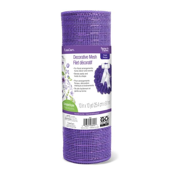 FloraCraft Decorative Mesh 10 Inch x 10 Yard Purple