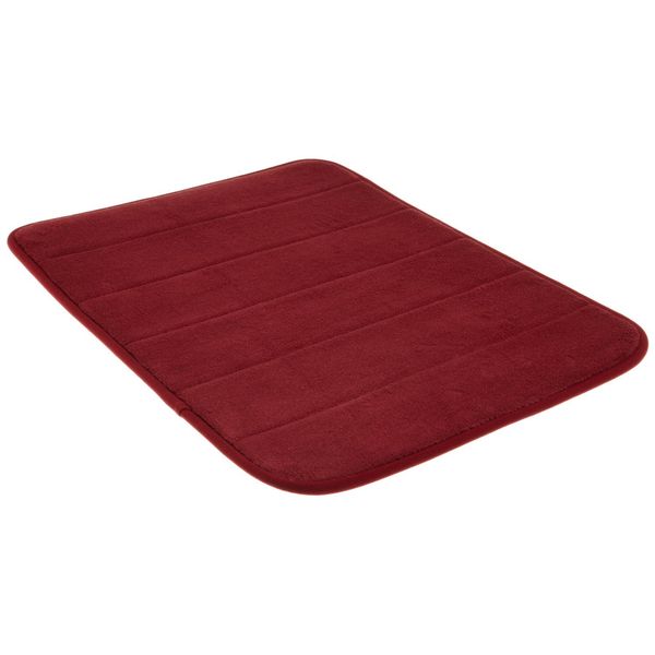 Memory Foam Bath Mat-Incredibly Soft and Absorbent Rug, Cozy Velvet Non-Slip Mats Use for Kitchen or Bathroom (17 Inch x 24 Inch, Burgundy)