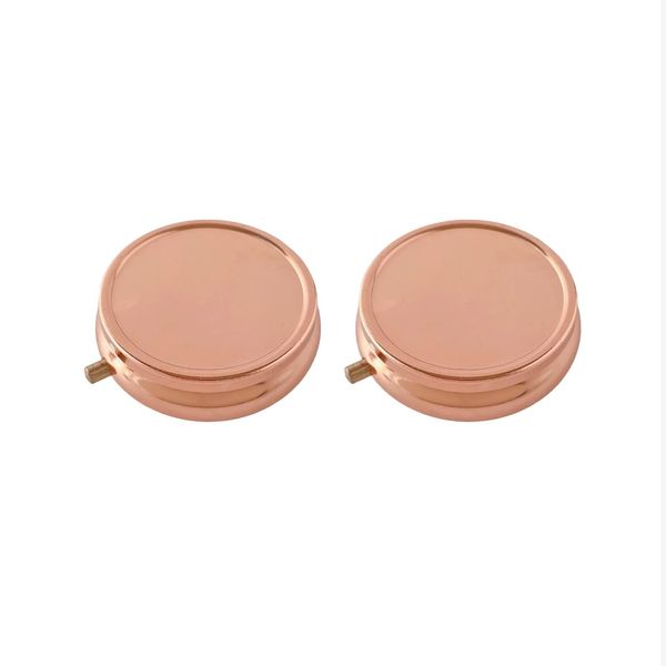 Pill Case Round Compact Case Rose Gold 5 Pieces Supplement Case Deco Parts Accessory Case