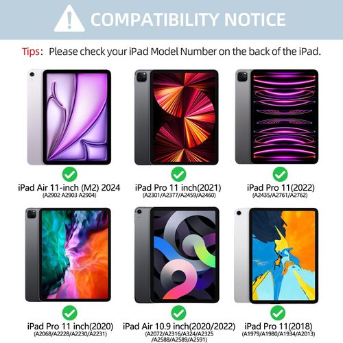 besky Keyboard Case for iPad Air 11 Inch Case with Keyboard M3/M2 (2025/2024) & Air Series (6th/5th/4th Gen), for iPad Pro 11 (4th/3rd Gen)，with Wireless Detachable Backlit Keyboard - Pencil Holder