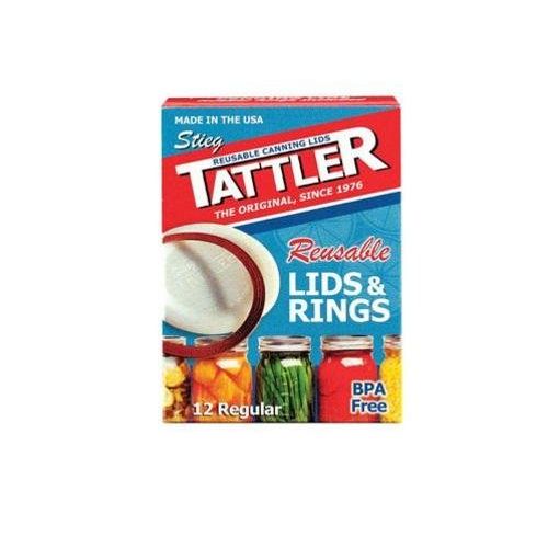 Tattler Regular Mouth Canning Lids with Rubber Rings 12 pk