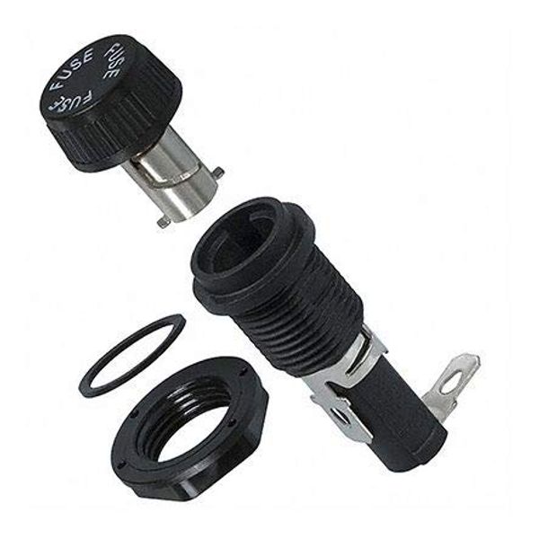 Fuseholder, Panel Mount, 250V, 20A, 1/4 x 1 1/4