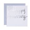 Hallmark Happy Anniversary Card, Heart, Silver Foil, White.