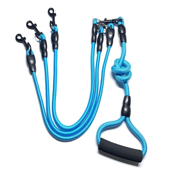 Heyllou 3 in 1 Durable Nylon Dog Leash with Padded Handle, 360° Swivel No Tangle Climbing Rope Removable Pet Traction Rope, Lead for Medium Large Dogs Blue