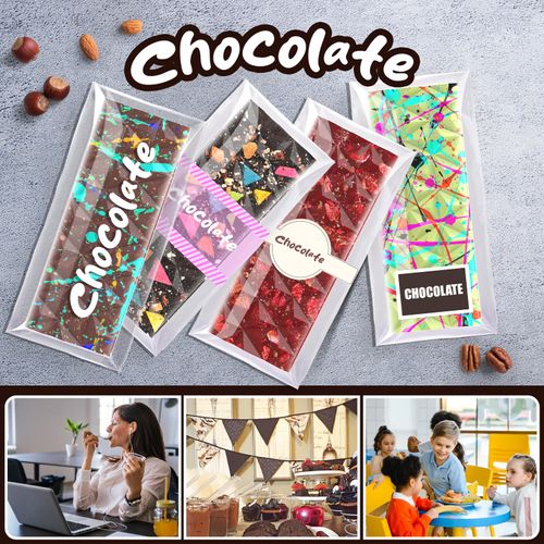 BABORUI 12 Cavities Chocolate Bar Mold Deep with Bags Scraper, Thick Chocolate Bar Mold for Stuffed Bar, Silicone Chocolate Mold for Filling Knafeh Pistachio Chocolate Bar(Diamond)
