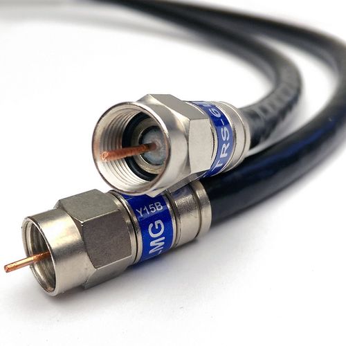 15ft Quad Shield Solid Copper 3GHZ RG-6 Coaxial Cable 75 Ohm (DIRECTV Satellite TV or Broadband Internet) Anti Corrosion Brass Connector RG6 Fittings Assembled in USA by PHAT SATELLITE INTL