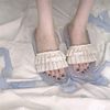 24Pcs Foot Claws Rhinestone Blue Style Fake Claws