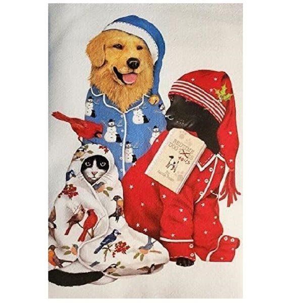 Mary Lake-Thompson BT385 Pajama Pets Flour Sack Towel 30 Inches Square