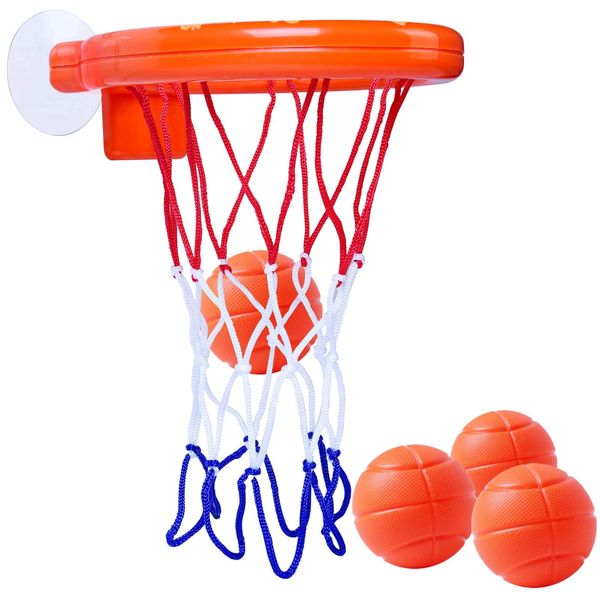 OBTANIM Bathtub Fun Basketball Hoop Balls Set Bathroom Shooting Game Toy for Toddler Kids Children Baby Bath Tub