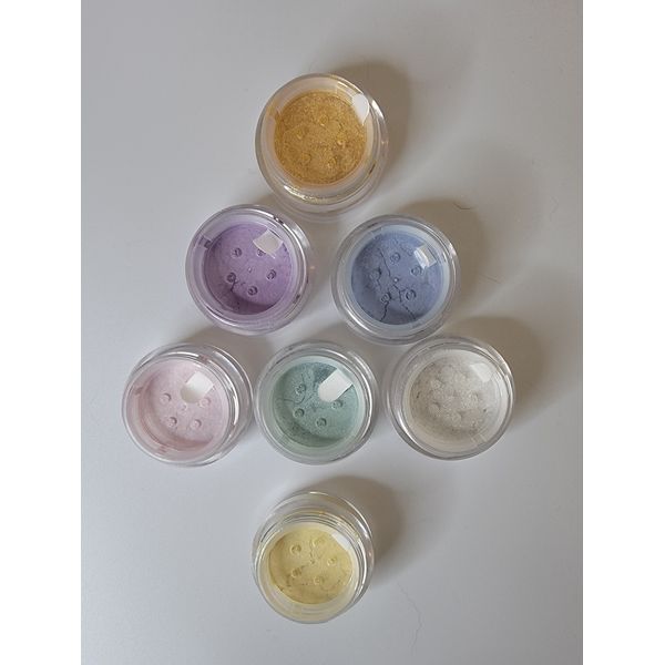 7 pc SET PURE ESSENTIALS MINERAL  PASTEL UNICORN EYE SHADOW COLLECTION Ltd ED