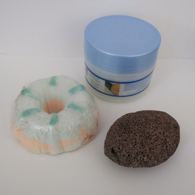 Bath Bombs: Cucumber/Melon Bath Bomb, 8 oz Cucumber/Melon Shea Body Butter and Pumice Stone by Dead Sea Spa Care, Bubble Bath