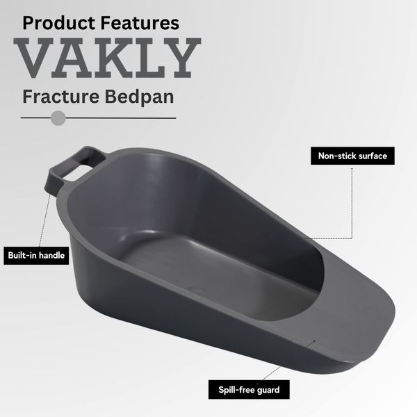 Fracture Bedpan - Portable Easy Clean Plastic Bed Pan - Female Urinal with Built-in Handle for Easier Placement and Removal and Spill-Free Guard for Bed-Bound/Bedridden Patient for Women and Men (1)