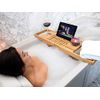 Utoplike Bamboo Bathtub Caddy Tray Bath Tray for Tub, Adjustable Bathroom Bathtub Organizer with Book Tablet Wine Glass Cup Towel Holder,Distinctive Gift