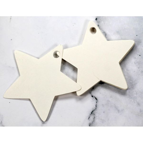 Star Shaped Gift Tags - Blank Labels - 50pc (Cream)