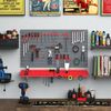 54 Piece Hanging Panel Tool Organization Rack for Garage Wall, 50 Hooks