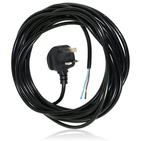 SPARES2GO 2 Core Extra Long Mains Power Cable Plug for Hedge Cutter (8.4m)