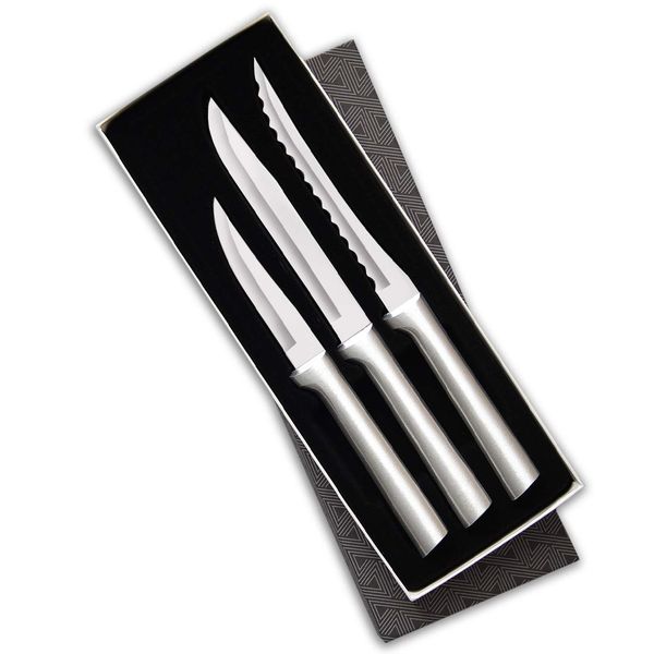 Rada Cutlery 3-Piece Cooking Essentials Knife Gift Set, Silver Handles