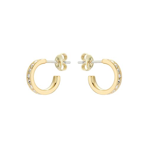 Ted Baker Seenita Mini Crystal Huggie Hoop Earrings for Women (Gold/Crystal)