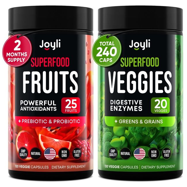 Fruits and Veggies Supplement - High Fiber Supplement for Immunity, Gut & Energy