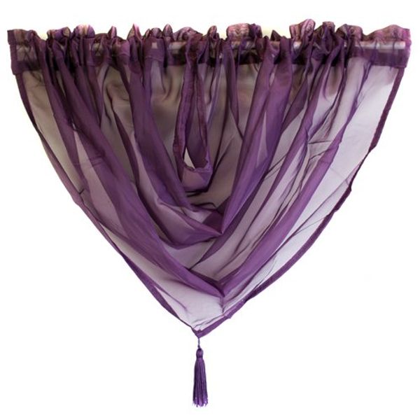 Alan Symonds Voile Swag - Aubergine