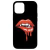 iPhone 13 Red Lips Vampire Fangs Teeth Bite Dracula Halloween Case
